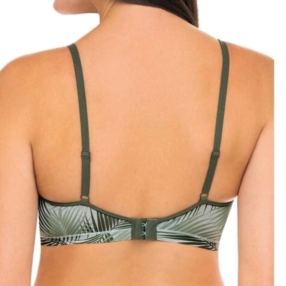 Kindly Leaf Print Bralette Wireless Padded Olive Green Bra XXXL 42DD NWT - Picture 8 of 9